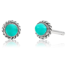 Load image into Gallery viewer, Sterling Silver Created Turquoise Stud Earrings
