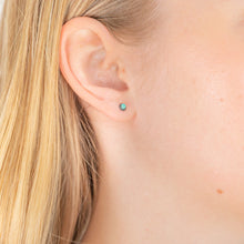 Load image into Gallery viewer, Sterling Silver Created Turquoise Stud Earrings