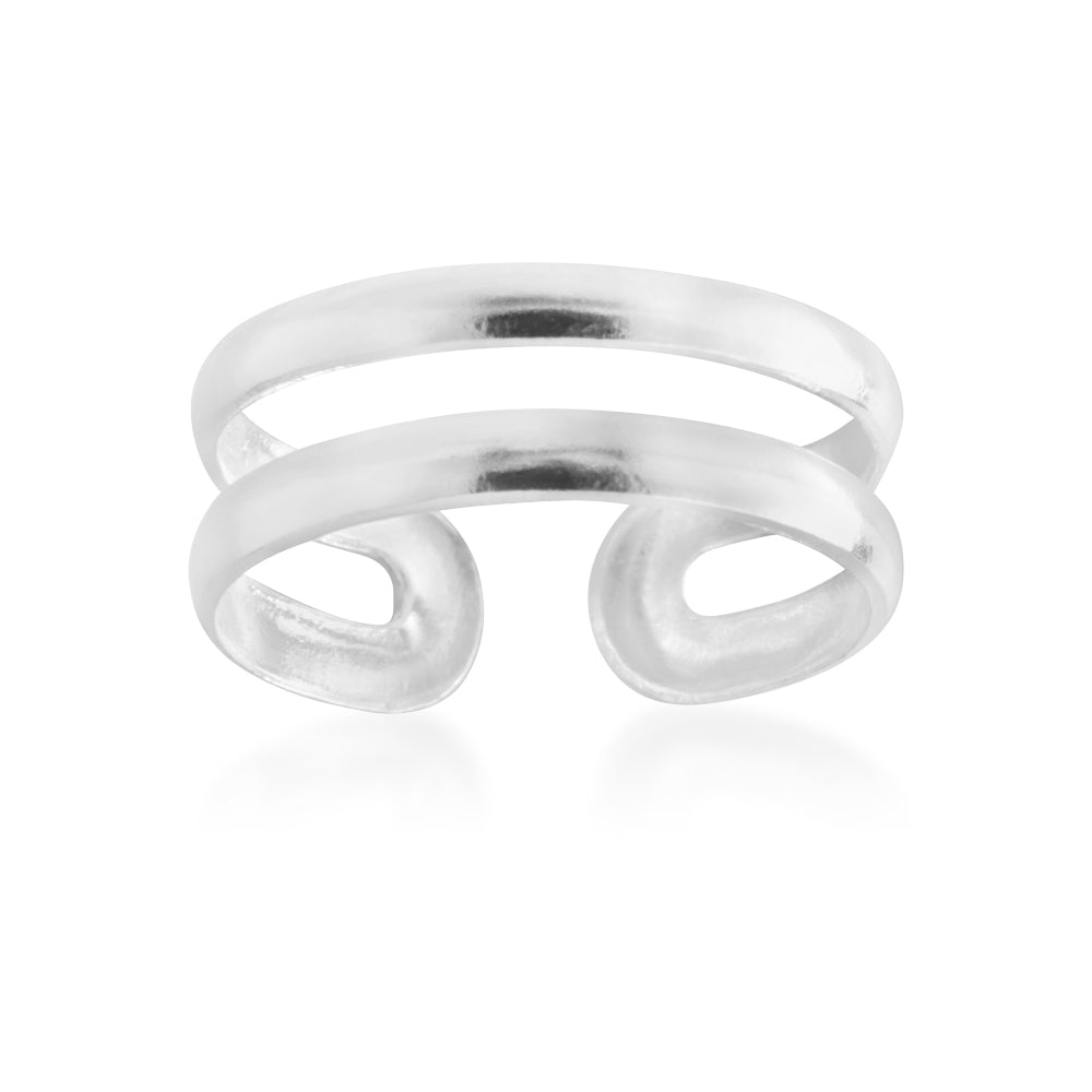 Sterling Silver Double Band Torque Toe Ring