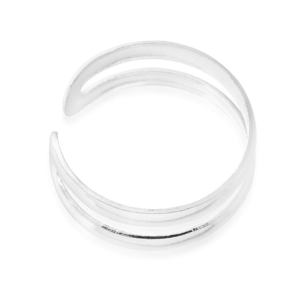 Sterling Silver Double Band Torque Toe Ring