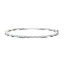 Load image into Gallery viewer, Sterling Silver Cubic Zirconia Oval Bangle