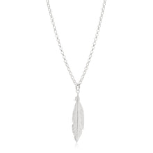 Load image into Gallery viewer, Sterling Silver Fancy Feather Pendant With 45cm Chain