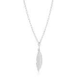 Sterling Silver Fancy Feather Pendant With 45cm Chain