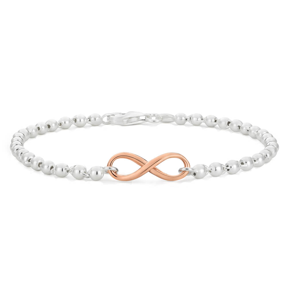 Gold Plated Sterling Silver Ball Infinity Bracelet