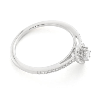 Sterling Silver Pear Shape Diamond Promise Ring
