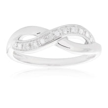 Load image into Gallery viewer, Sterling Silver Infinity Diamond Ring