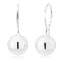 Load image into Gallery viewer, Sterling Silver 10mm Euroball Drop Earrings