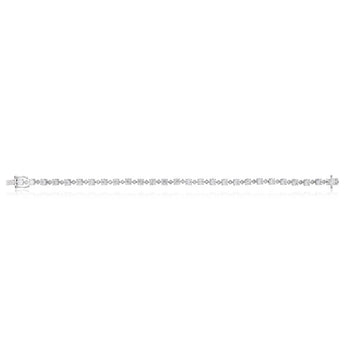 Sterling Silver Rhodium Plated Zirconia Tennis 18.5cm Bracelet