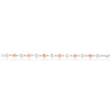 Sterling Silver Rose Gold Plated Fancy Heart Bracelet 19cm