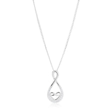 Load image into Gallery viewer, Sterling Silver Rhodium Plated Cubic Zirconia Heart &amp; Infinity Pendant