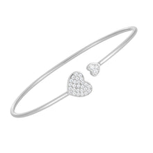 Load image into Gallery viewer, Sterling Silver Zirconia Flexible Torque Bangle