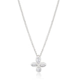 Sterling Silver Zirconia Fancy Pear and Marquise Pendant