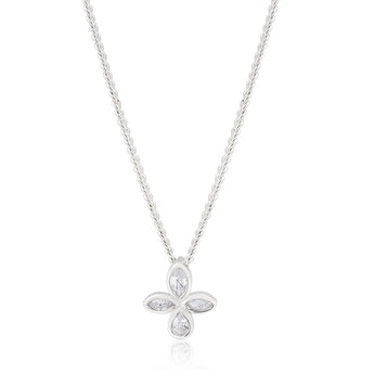Sterling Silver Zirconia Fancy Pear and Marquise Pendant