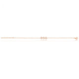 Sterling Silver Rose Gold Plated Cubic Zirconia Pave Trio Disc Bracelet 16+3cm