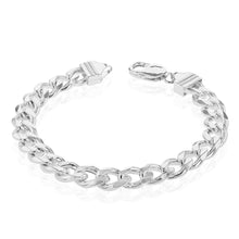 Load image into Gallery viewer, Sterling Silver Dicut Heavy Curb 250 Gauge Gents Bracelet 21cm