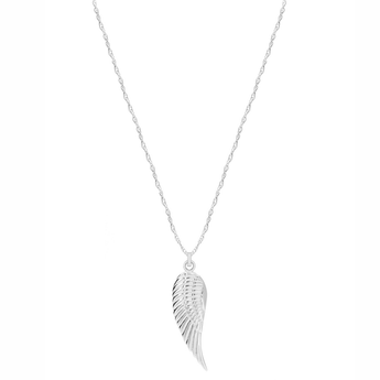 Sterling Silver Angel Wing Pendant with 46cm Sterling Silver Chain