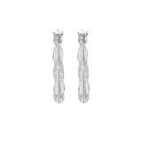 Sterling Silver Patterened Creole Hoop Earrings