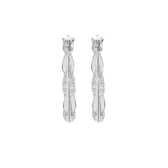 Sterling Silver Patterened Creole Hoop Earrings