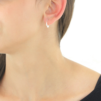 Sterling Silver Patterened Creole Hoop Earrings
