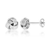 Sterling Silver 8mm Knot Stud Earrings