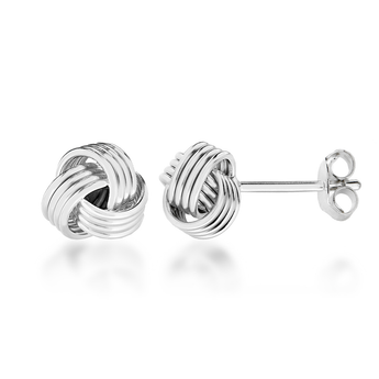 Sterling Silver 8mm Knot Stud Earrings