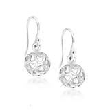 Sterling Silver Filigree Ball Drop Earrings