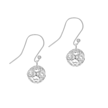 Sterling Silver Filigree Ball Drop Earrings