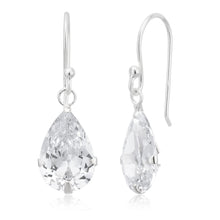 Load image into Gallery viewer, Sterling Silver Pear Drop Claw Set Earrings