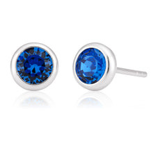 Load image into Gallery viewer, Sterling Silver Swarovski Sapphire Crystal Stud Earrings