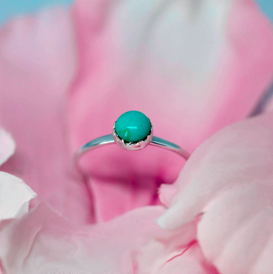 Sterling Silver Turquoise Single Stone Ring