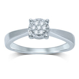Silver with 7 Diamond Ring