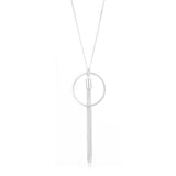 Sterling Silver 40cm Fancy Circle and Multi Chain Drop Pendant