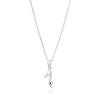 Sterling Silver Open Toe High Heel Shoe Charm Pendant
