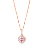 Sterling Silver and Rose Gold Plated Zirconia Pendant