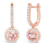 Sterling Silver and Rose Gold Plated Crystal and Zirconia Earrings