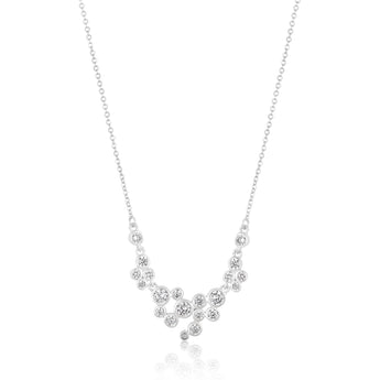 Sterling Silver Zirconia Bezel Set Bubble Necklet