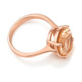 Rose Gold Plated Oval Shape Morgalite Pink Obsidian Ring