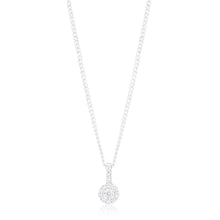 Load image into Gallery viewer, Sterling Silver Cubic Zirconia Cut Halo Pendant
