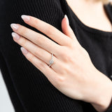 Sterling Silver Cubic Zirconia Cut Halo Ring