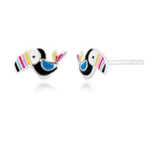 Load image into Gallery viewer, Sterling Silver Toucan Multi Coloured Studs