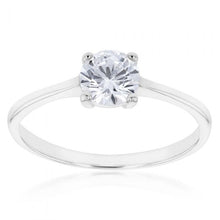 Load image into Gallery viewer, Sterling Silver 6mm 4 Claw Solitaire Zirconia Ring