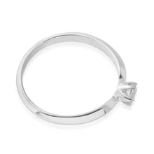 Load image into Gallery viewer, Sterling Silver 4mm Solitaire 6 Claw Knife Edge Ring