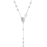 Sterling Silver Rosary Bead 63cm Chain With Cross