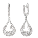 Sterling Silver Zirconia Fancy Drop Earrings