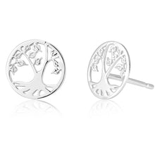 Load image into Gallery viewer, Sterling Silver Tree Of Life 10mm Stud Earrings