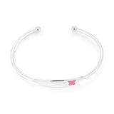 Sterling Silver Pink Butterfly Kids 45mm Bangle
