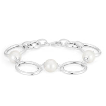 Load image into Gallery viewer, Created Pearl Silver Link 19cm Bracelet