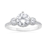 Sterling Silver Trilogy Channel Set Ring