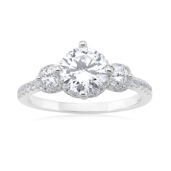 Sterling Silver Trilogy Channel Set Ring