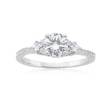 Sterling Silver Fancy Trilogy Cluster Ring